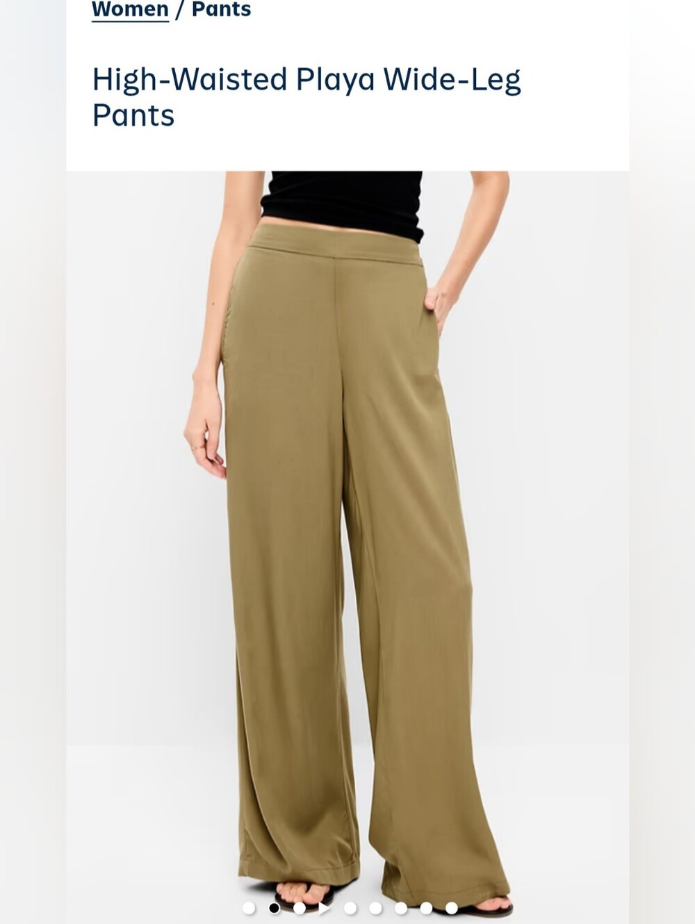 Old Navy Olive High-Rise Wide-Leg Pants